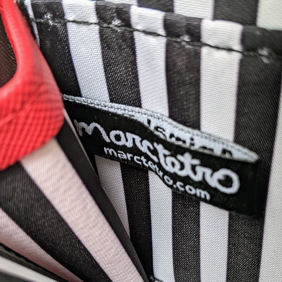 marc tetro Frenchie Print Wallet Wristlet Zip Around PVC Saffiano Red NWT - Picture 8 of 13